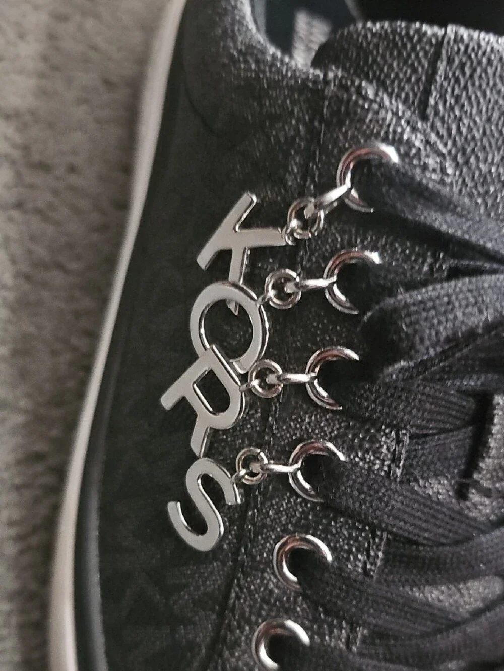 Michael Kors Black Textured Leather Low-Top Sneakers